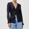 Hot - Lauren Long Sleeve Blouse - Jet Blouses