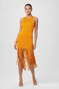Hot - Margaux Fringe Knit Dress - Mango Midi | Midi Dresses