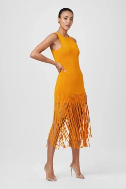 Hot - Margaux Fringe Knit Dress - Mango Midi | Midi Dresses