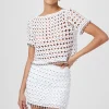 Best - Nadia Pull On Crochet Skirt - Optic/Silver Mini Skirts