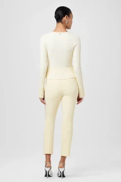 Hot - Priscilla Zip Front Cardigan - Butter/Optic Sweaters & Knits