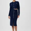 Fashion - Tani Knit Pencil Skirt - Navy Long Skirts