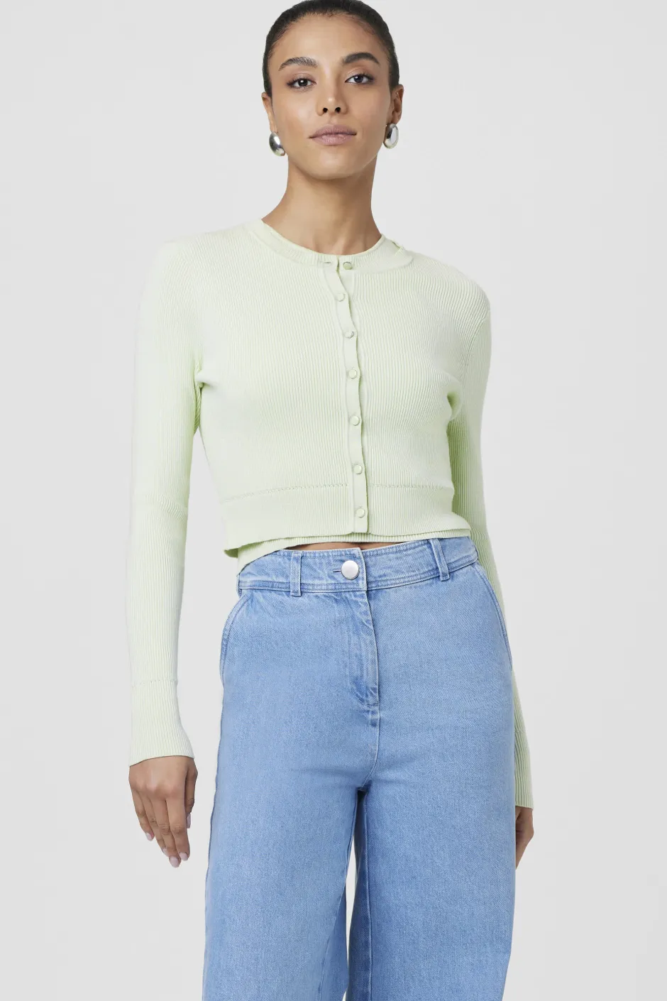 New - Zoe Slim Fit Cardigan - Mint Sweaters & Knits