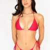 New - Embellished Triangle Top - Magenta Bikini
