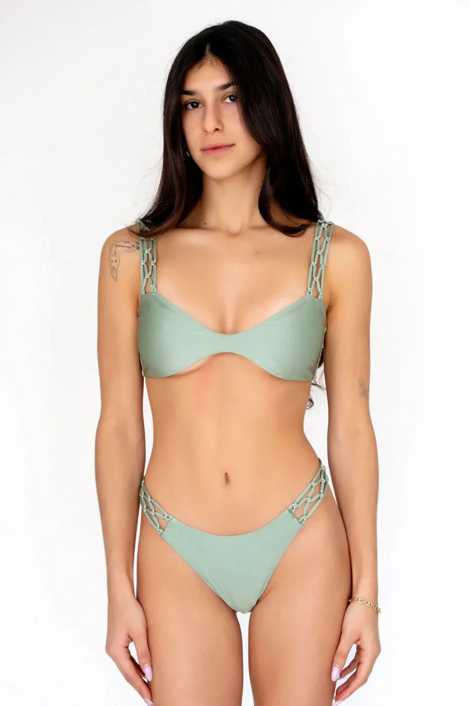 New - Knotted Bikini Bottom - Sage Bikini