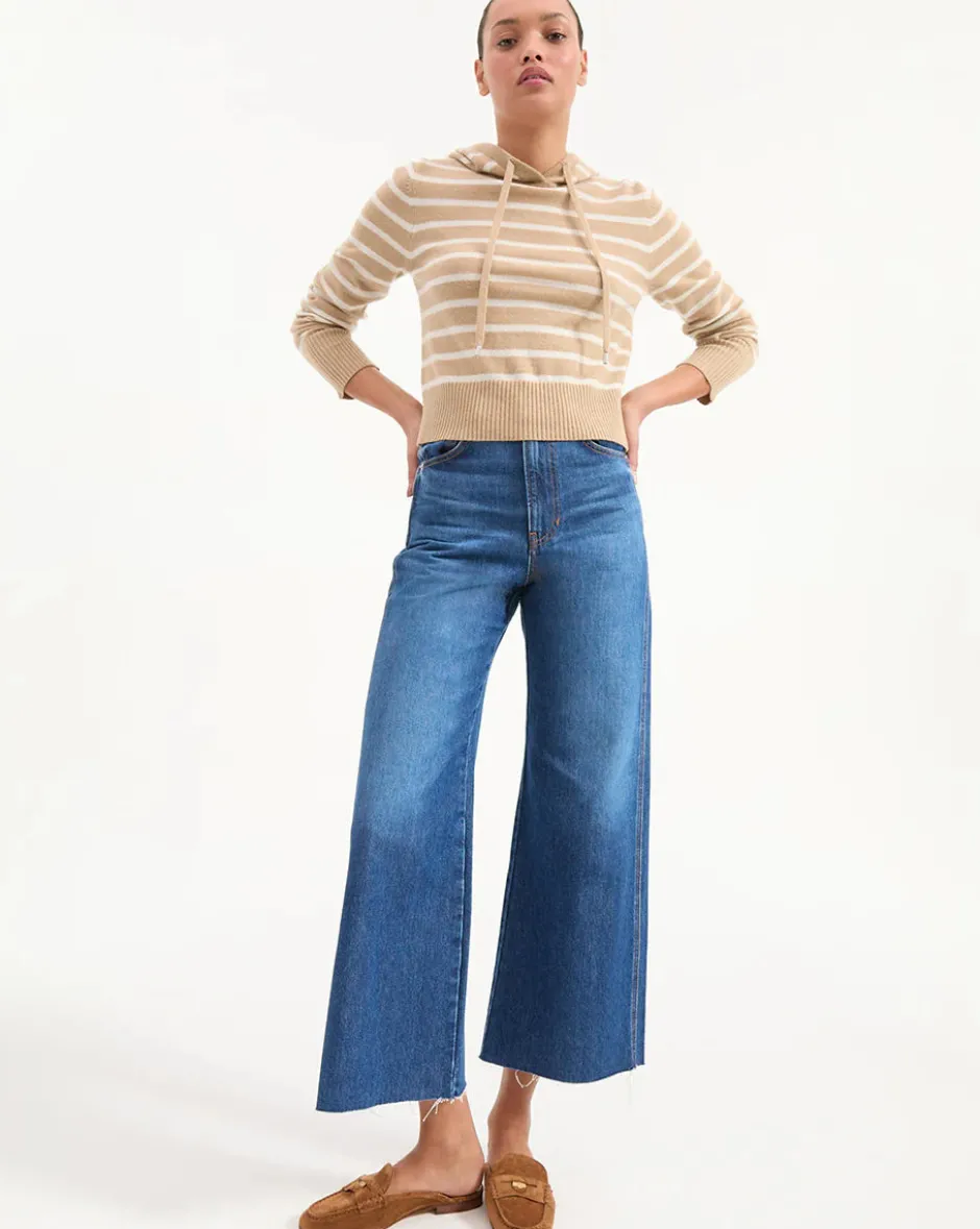 Discount - Adrian Cashmere Hoodie - Sand/Ivory Sweaters & Knits