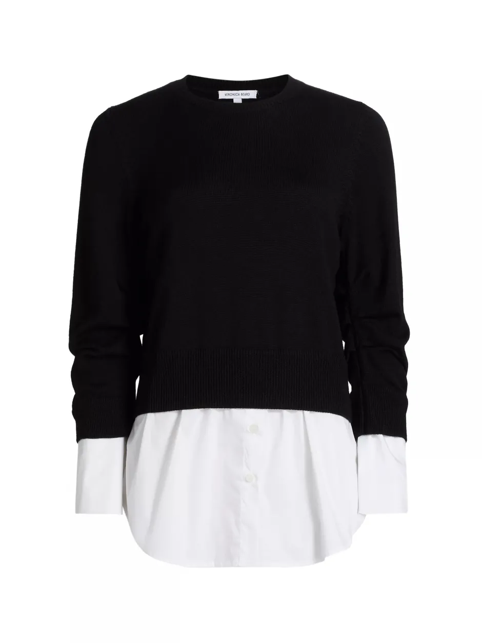 Fashion - Amirah Layered Sweater Top - Black Sweaters & Knits