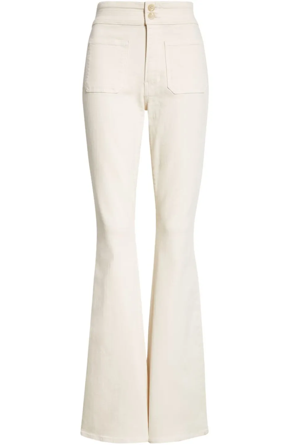 Discount - Beverly Patch Pocket Skinny Flare Jeans - Ecru Flare | High-Rise