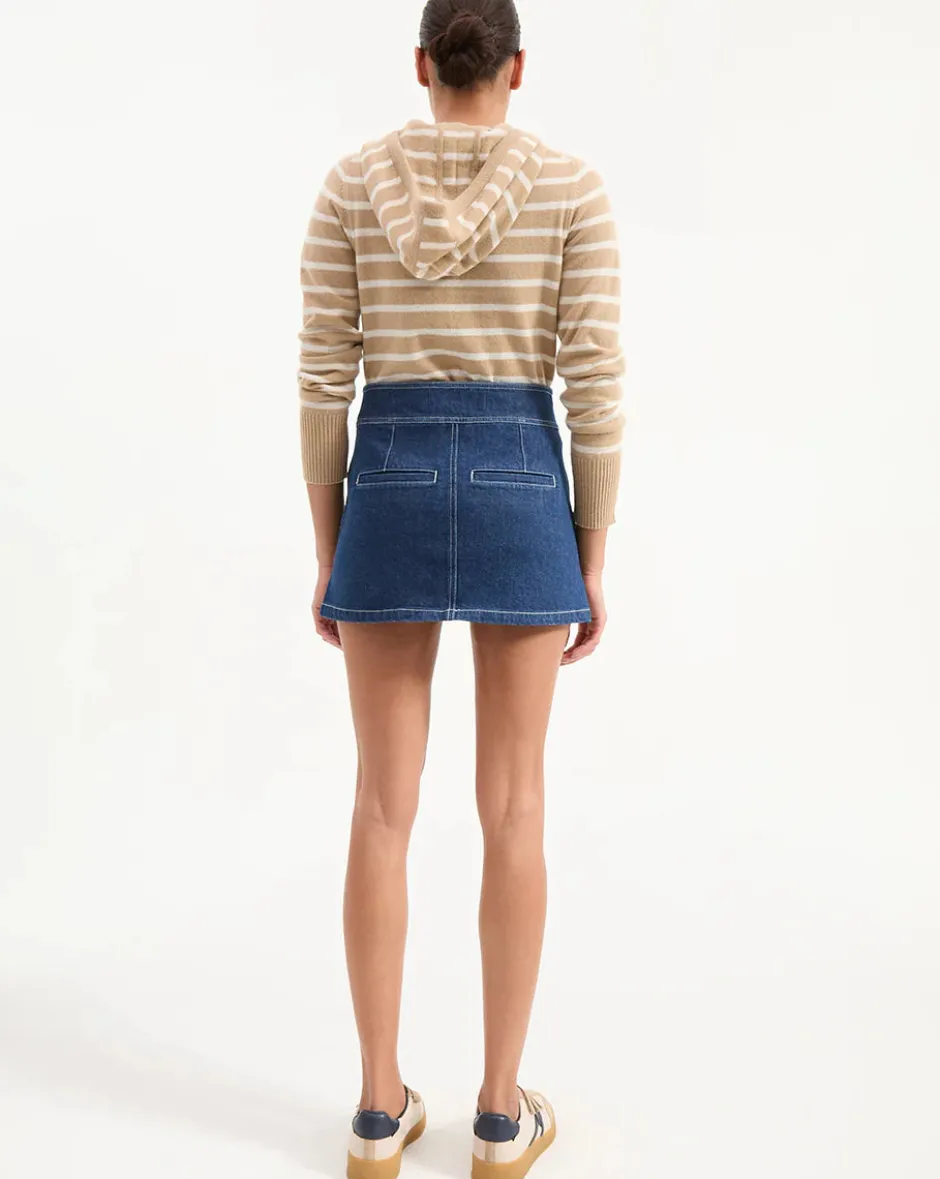 Hot - Bowen Denim Mini Skirt - Indigo Rinse Mini Skirts