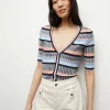 New - Calliope Ribbed Cardigan - Blue Multi Sweaters & Knits