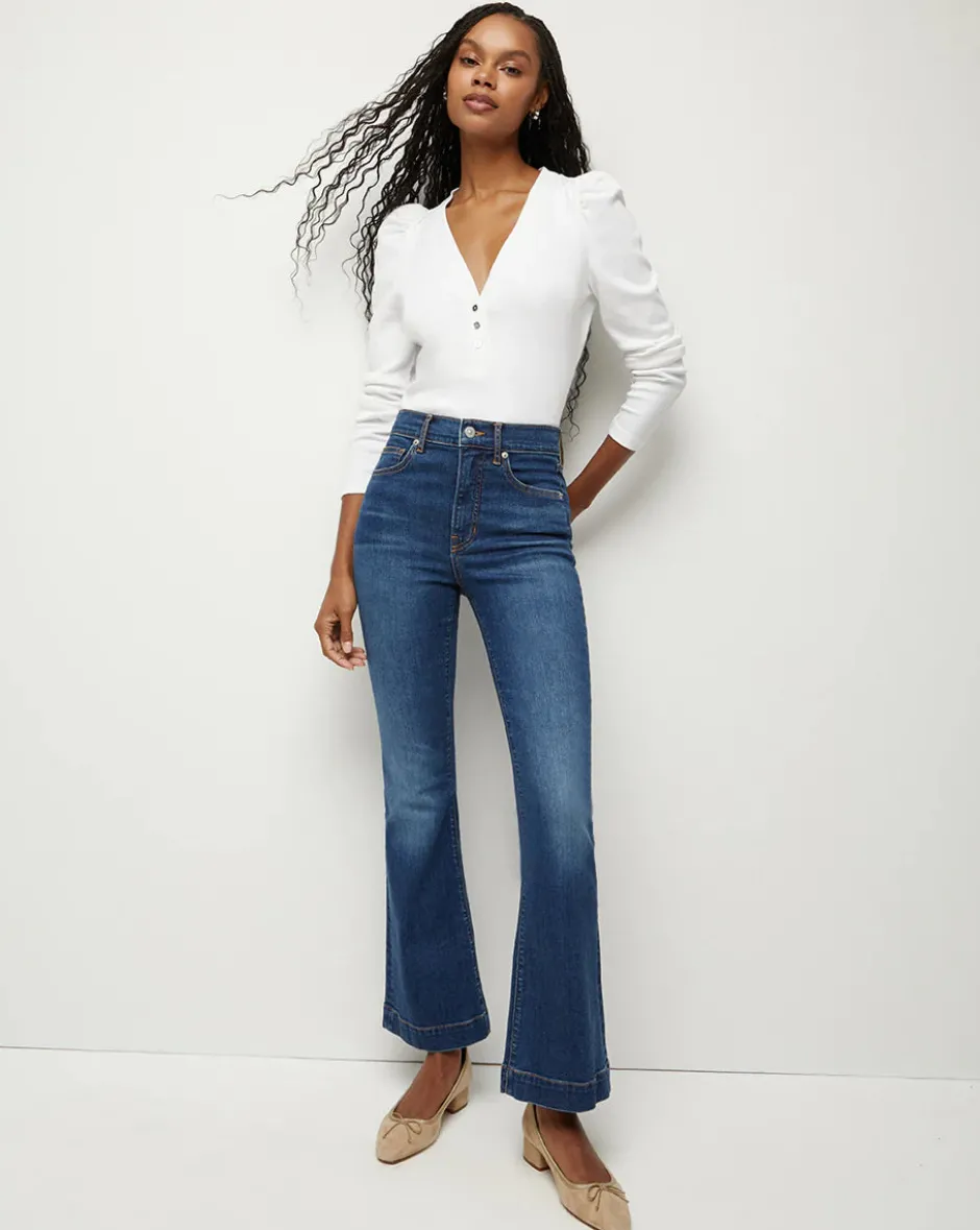 Sale - Carson Ankle Flare - Bright Blue Flare | Crop