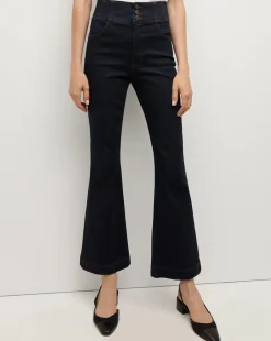 Outlet - Carson Corset Waist Kick Flare Jean - Indigo Rinse Flare | High-Rise