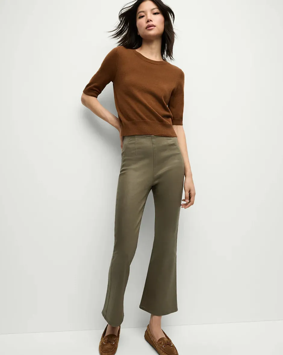 Hot - Carson Coated Off-Duty Kick-Flare Jean - Army High Gloss Flare | Pants