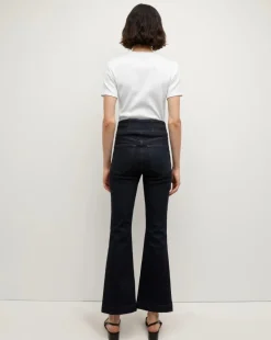 Outlet - Carson Corset Waist Kick Flare Jean - Indigo Rinse Flare | High-Rise