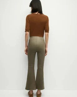 Hot - Carson Coated Off-Duty Kick-Flare Jean - Army High Gloss Flare | Pants