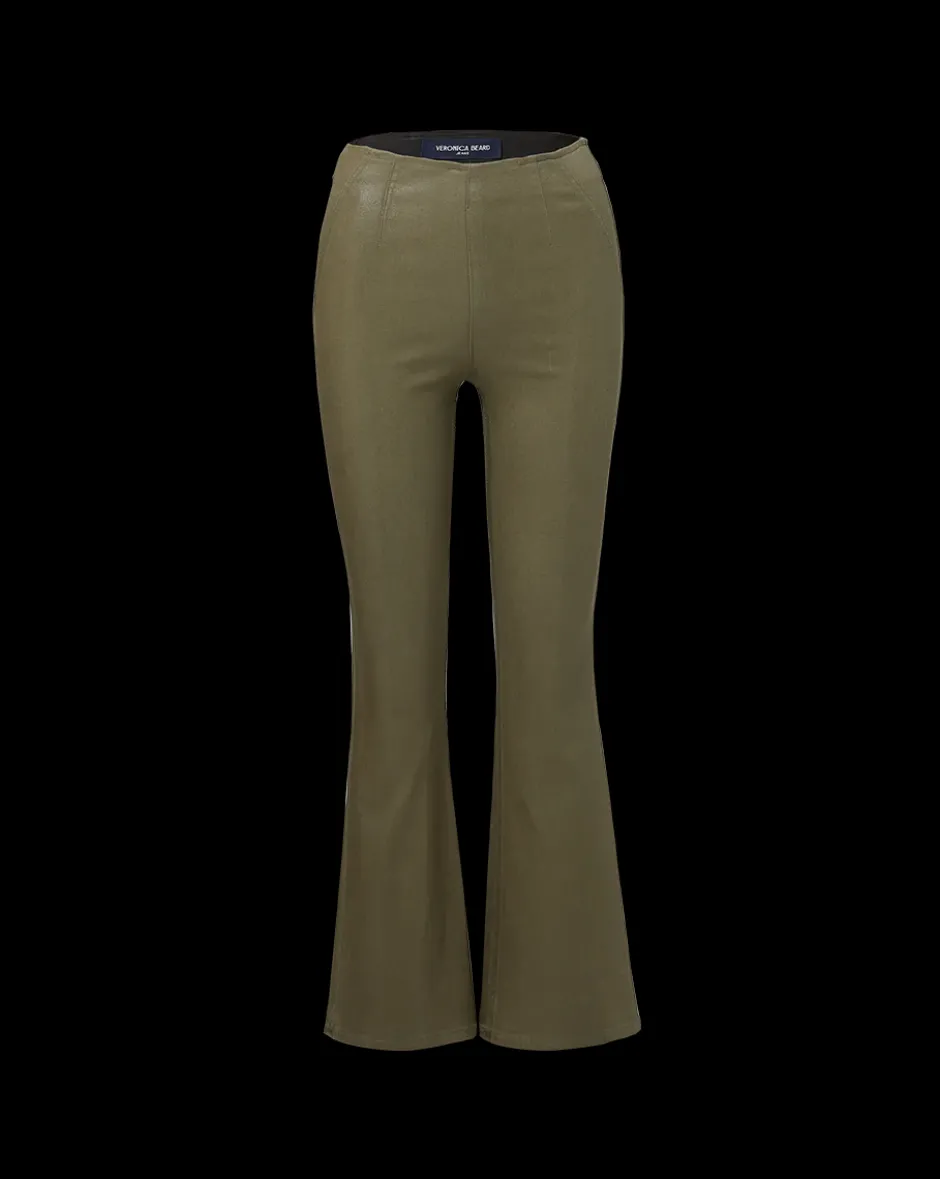 Hot - Carson Coated Off-Duty Kick-Flare Jean - Army High Gloss Flare | Pants