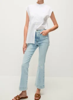 Fashion - Carson High Rise Ankle Flare - Pale Stone Flare