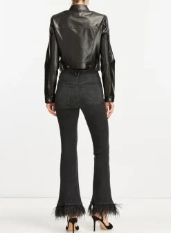 Outlet - Carson High Rise Ankle Flare W/ Feather Hem - Washed Onyx Flare | High-Rise