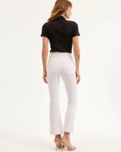 Hot - Carson Kick-Flare Jean - White Flare | High-Rise
