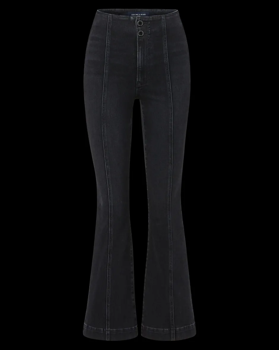 Sale - Carson Seamed Kick-Flare Jean - Washed Onyx Flare | Denim