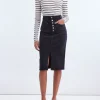 Clearance - Herron Denim Midi Skirt - Washed Onyx Skirts | Long Skirts