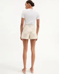 Sale - Jazmin Eyelet Short - Ecru Shorts