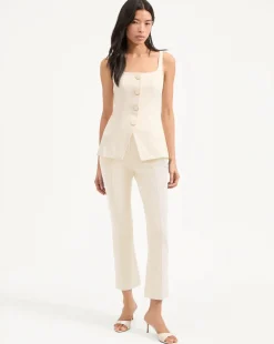 Online - Kimra Straight-Leg Pant - Ecru Pants