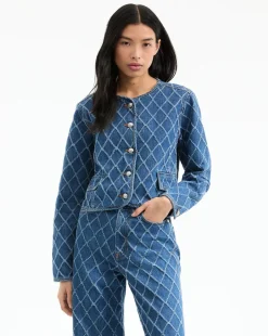New - Nolita Printed Jacket - Blue Diamond Denim Jackets | Jackets