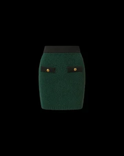 Hot - Rivka Tweed Skirt - Pine/Black Mini Skirts