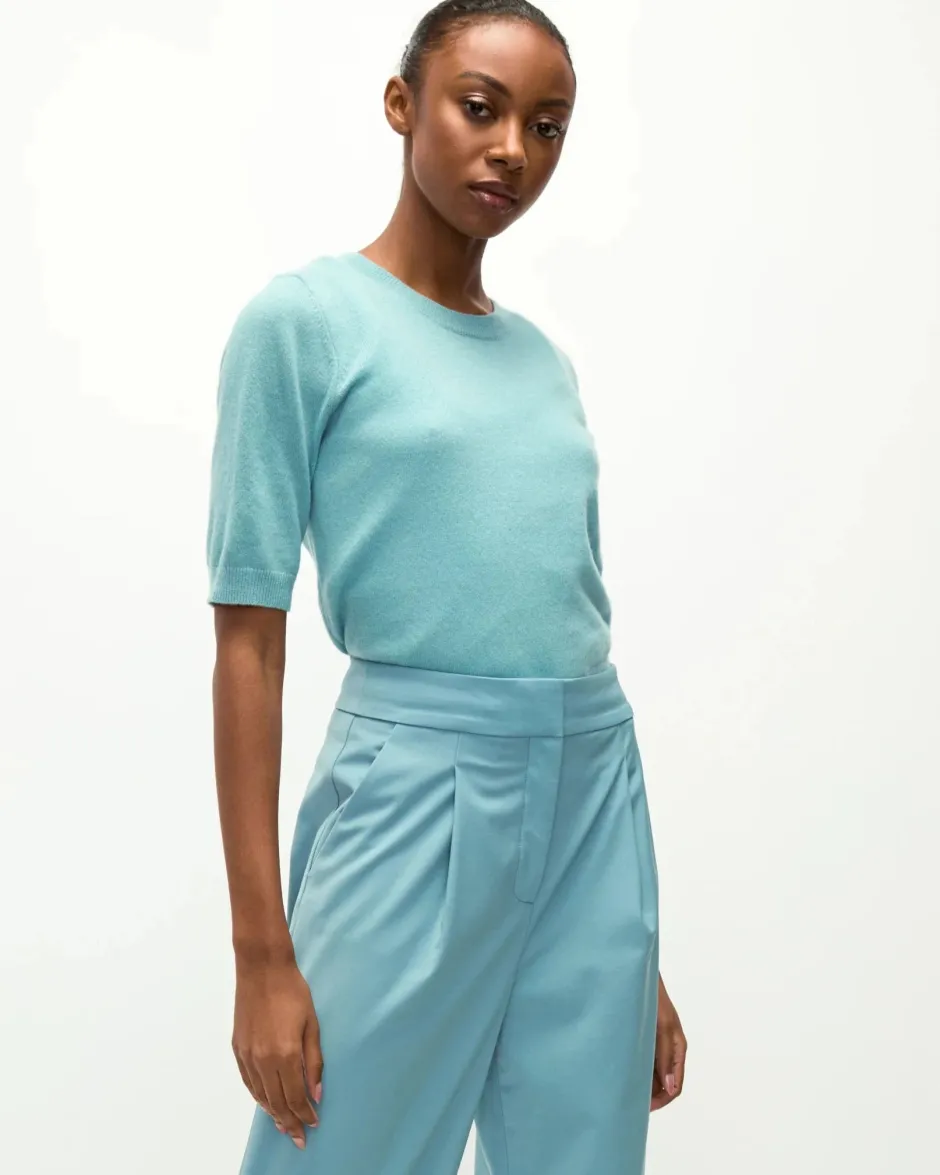 Sale - Shana Cashmere Striped Sweater - Sea Glass Sweaters & Knits