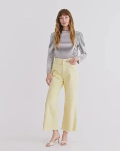 Discount - Taylor Cropped Wide-Leg Jean - Chamomile Denim | All Denim