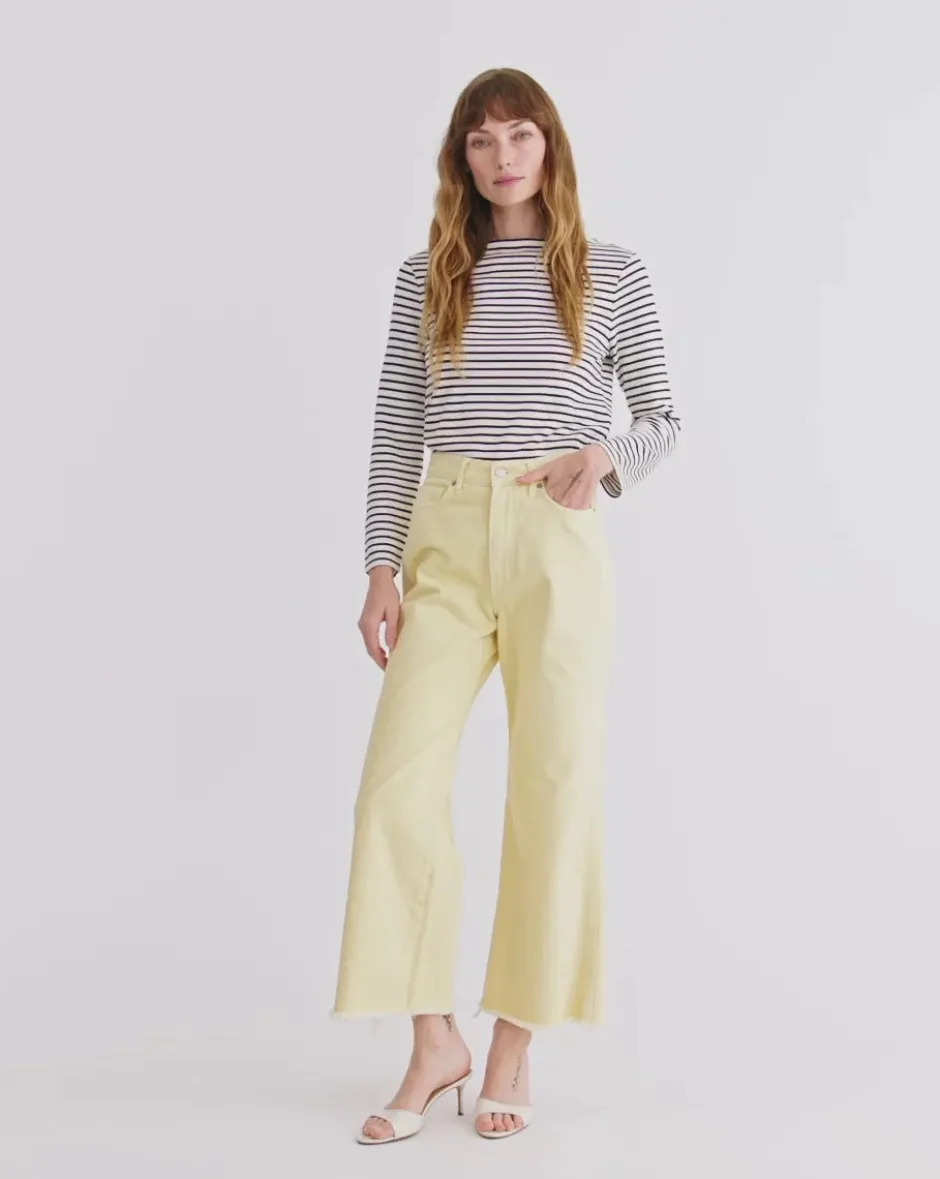 Discount - Taylor Cropped Wide-Leg Jean - Chamomile Denim | All Denim