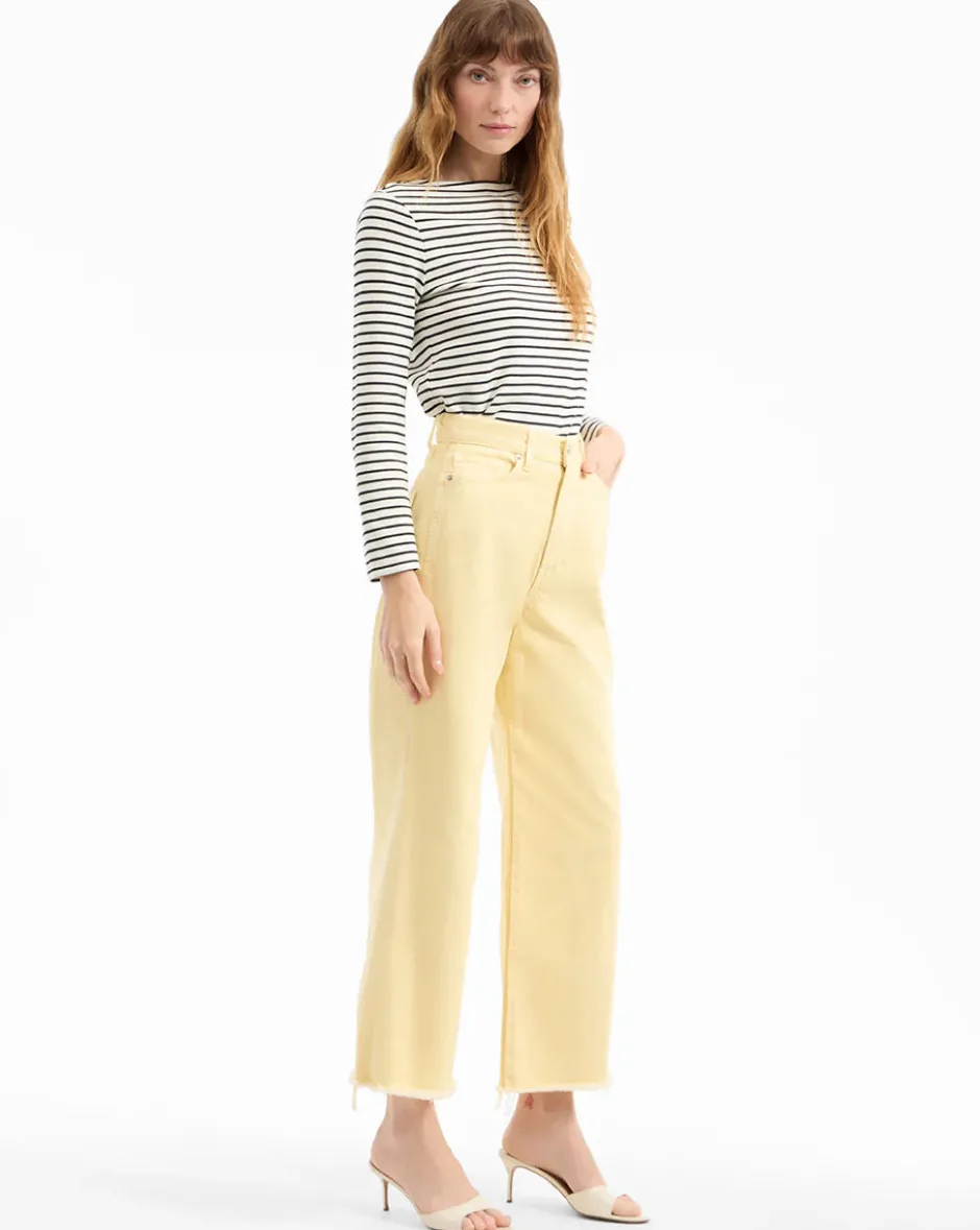 Discount - Taylor Cropped Wide-Leg Jean - Chamomile Denim | All Denim