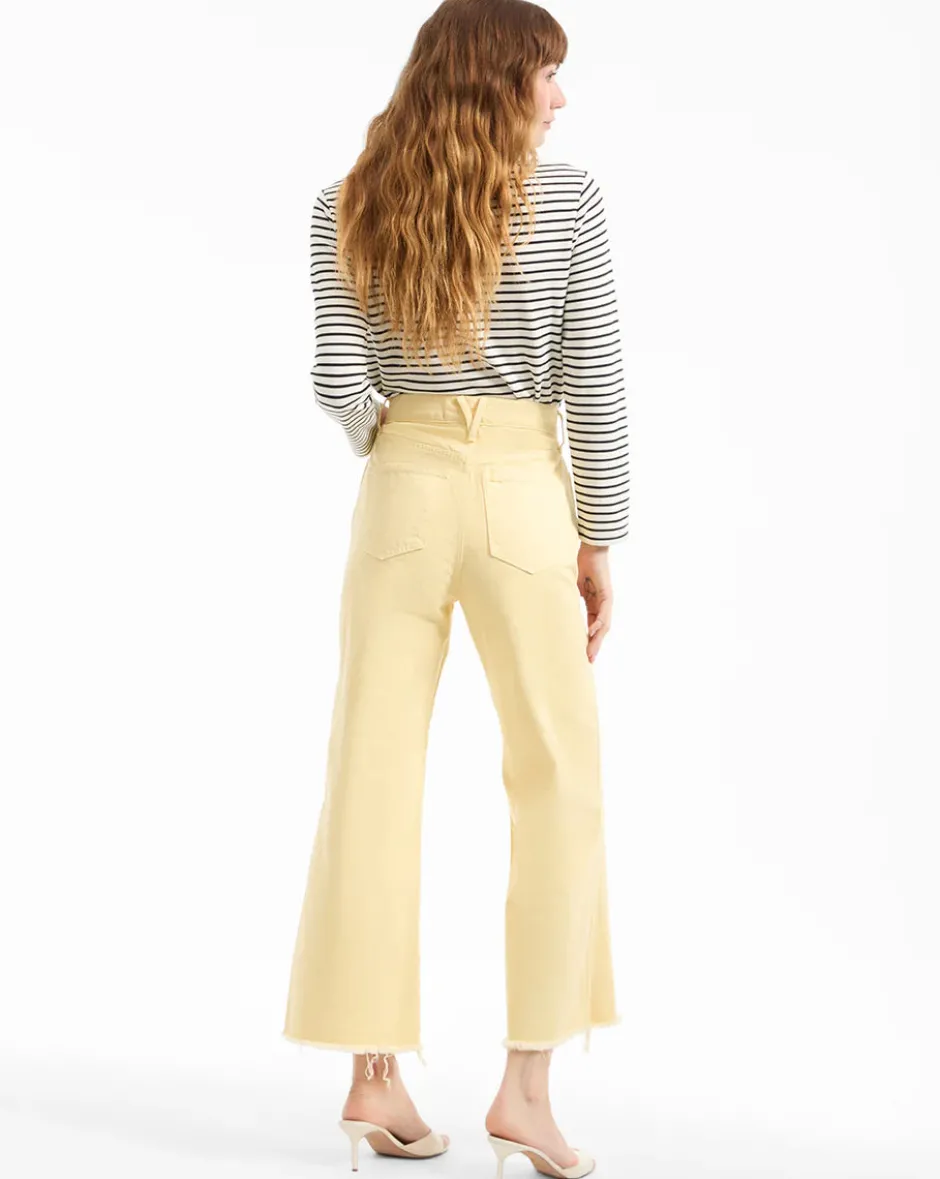 Discount - Taylor Cropped Wide-Leg Jean - Chamomile Denim | All Denim