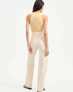 Best - Taylor Diamond Printed Wide-Leg Jean - Ecru Denim | All Denim