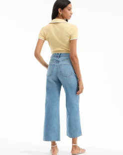 Outlet - Taylor Scalloped Cropped Wide-Leg Jean - Nova Denim | All Denim
