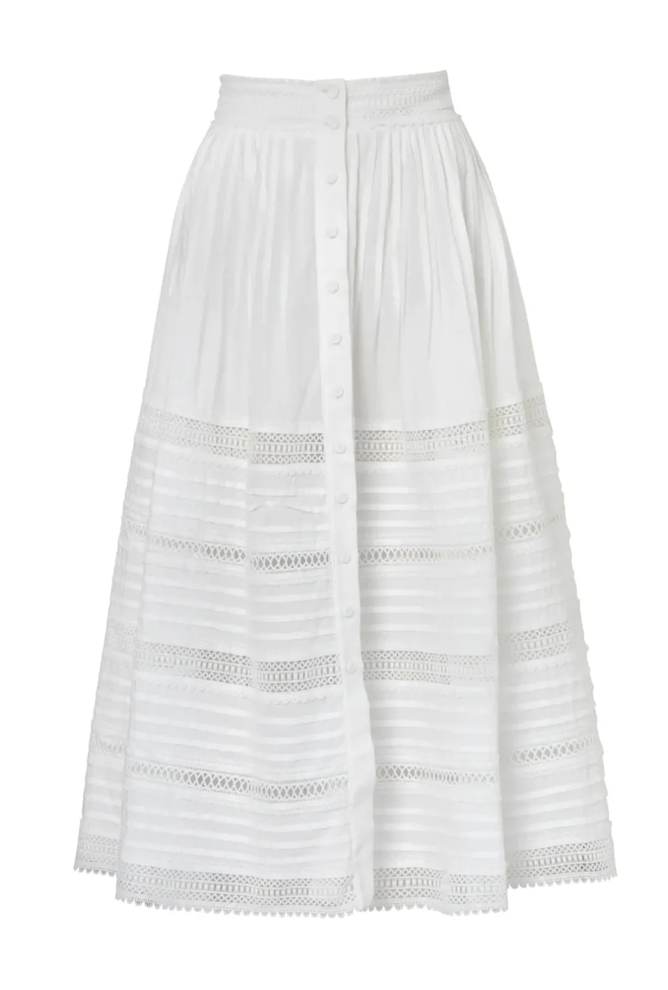 Discount - Camila Midi Skirt - White Long Skirts