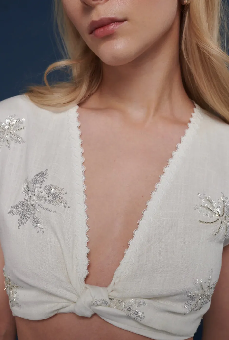 Online - Margot Top - White Crop Tops